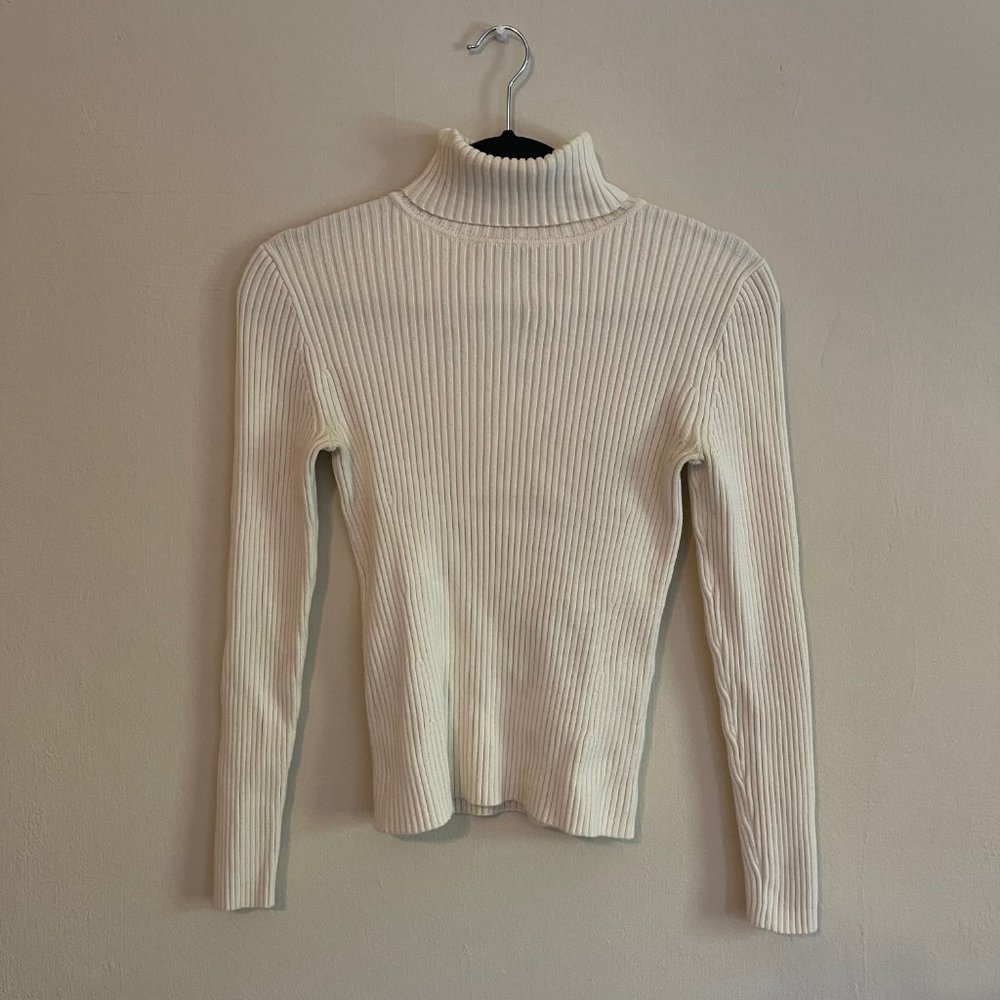 Cream Turtleneck Sweater